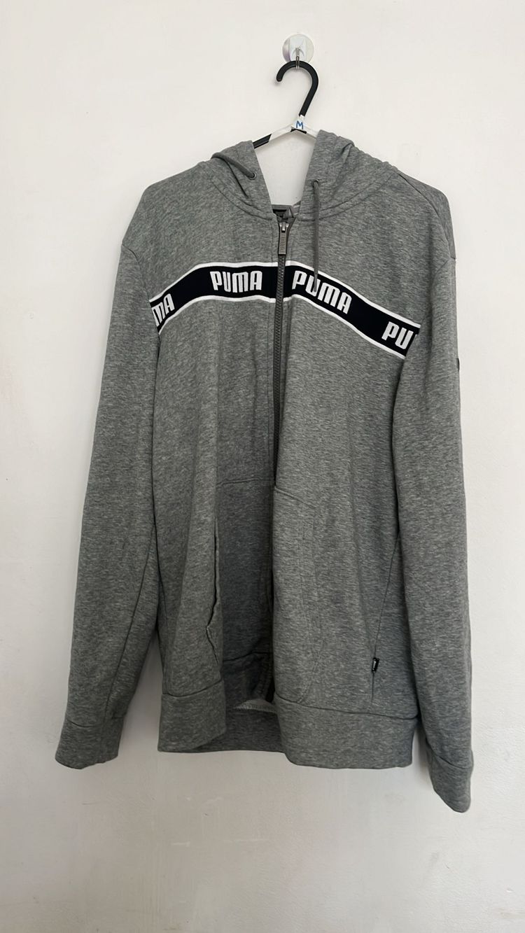 Puma Grey Zip-Up Hoodie